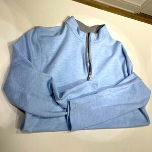 Men’s medium Mizzen + Main quarter zip pullover (light baby blue) never worn